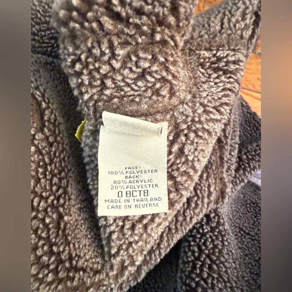 L. L. Bean Brown sherpa faux fur suede coat - Picture 10 of 11